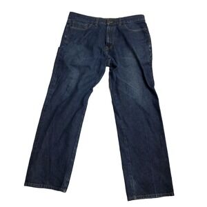 AKOO BRAND MEN'S JEANS Sz 40 Dark Blue Wash Straight 32.5" Length Classic Fit